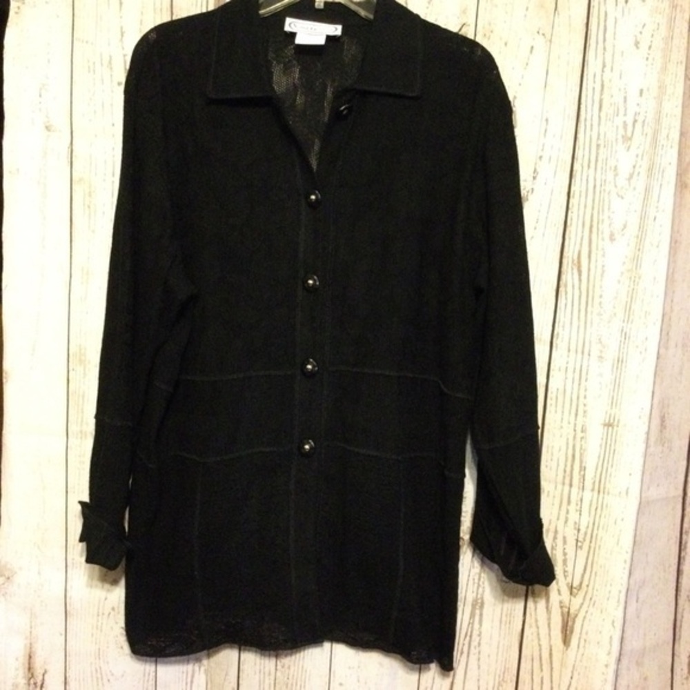 Vintage Saint Germain Elegant Black BOHO Gothic Women's Top Jacket Top Size L